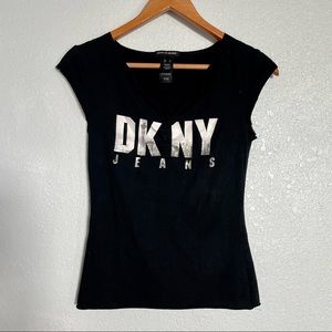 DKNY Jeans - Black Sleeveless Tee - Size S